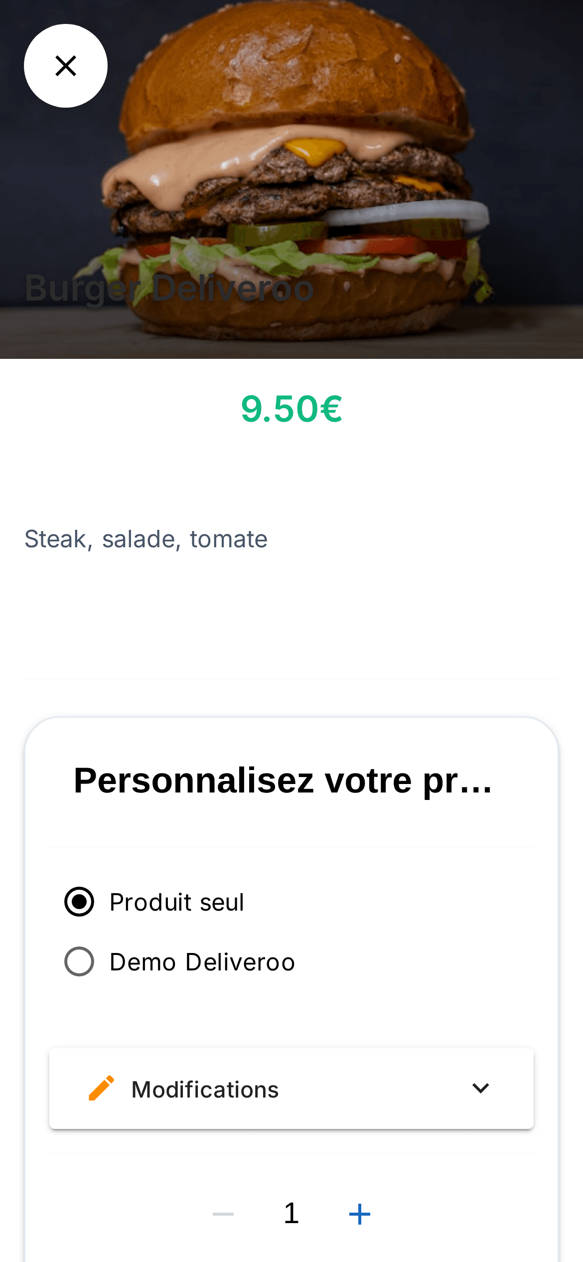 Personnalisation d'un produit avec choix de formule sur le site de commande